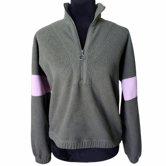 Abercrombie & Fitch Green Fleece Pullover - Picture 2 of 9